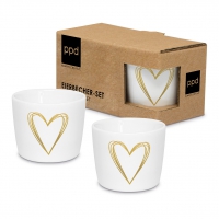 Coquetier - Pure Heart gold Egg Cup Set CB