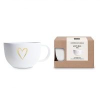 Porcelain cup with handle - Pure Heart gold Matte Mug XXL