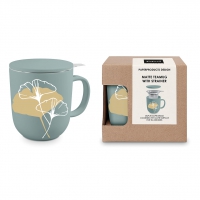 tea cups - Golden Gingko eucalyptus Matte T-Mug