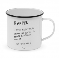 Эмалированная кружка - Kaffee redet nicht Happy Metal Mug