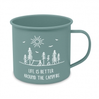 Emaille Becher - Pure Campfire Happy Metal Mug
