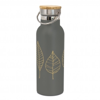 Stainless steel drinking bottle - Pure Gold Leaves anthracite
