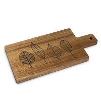 Houten plank - Pure Gold Leaves anthracite Wood Tray nature