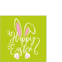 Napkins 25x25 cm - Happy Easter green