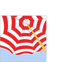 Servietten 25x25 cm - Beach Umbrella red