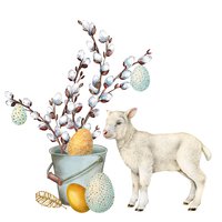 餐巾33x33厘米 - White Easter