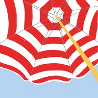 Serviettes 33x33 cm - Beach Umbrella red