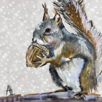 餐巾25x25厘米 - Squirrel Portrait Napkin 25x25