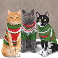 Serviettes 25x25 cm - Sweater Cats Napkin 25x25