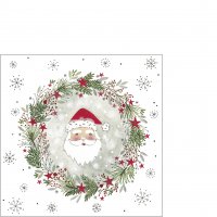 Servietten 25x25 cm - Wreath & Santa