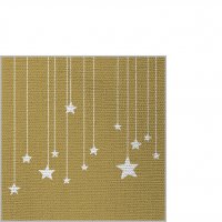 Serviettes 25x25 cm gaufrées - Stars on Canvas gold