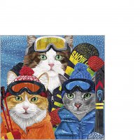 Serviettes 25x25 cm - Ski Cats
