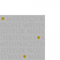 Serviettes 25x25 cm gaufrées - Christmas embossed silver