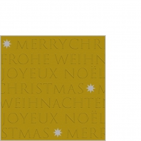 Servietten 25x25 cm geprägt - Christmas embossed gold