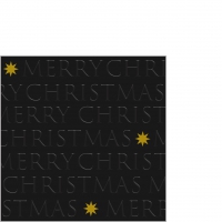 Serwetki tłoczone 25x25 cm - Christmas embossed black