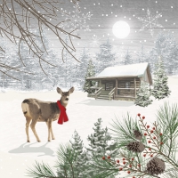 Servietten 25x25 cm - Wintry Deer Napkin 25x25