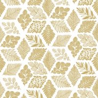 Serviettes 33x33 cm - Pure Leaves gold Napkin 33x33