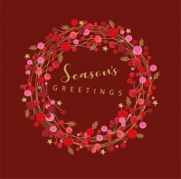 餐巾33x33厘米 - Seasons Greetings red Napkin 33x33