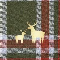 餐巾33x33厘米 - Check and Deer Napkin 33x33