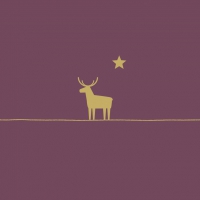 餐巾33x33厘米 - Pure Deer mauve Napkin 33x33