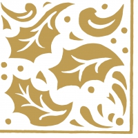 Napkins 33x33 cm - Holly in gold Napkin