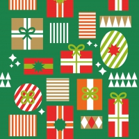 Servetten 33x33 cm - Gift Collage green Napkin