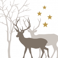 Napkins 33x33 cm - Winter Deers white Napkin