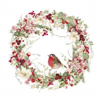 餐巾33x33厘米 - Beautiful Christmas Wreath Napkin