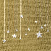 Napkins 33x33 cm embossed - Stars on Canvas gold