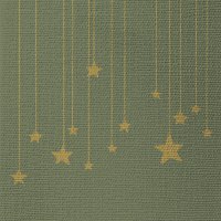 Napkins 33x33 cm embossed - Stars on Canvas green