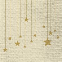 Napkins 33x33 cm embossed - Stars on Canvas off-white