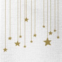Napkins 33x33 cm embossed - Stars on Canvas white