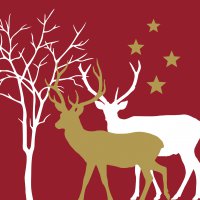 Serviettes 33x33 cm - Winter Deers red Napkin