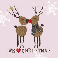餐巾33x33厘米 - We love Christmas rosé Napkin