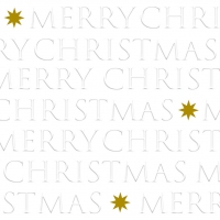 Napkins 33x33 cm embossed - Christmas Letters pearl