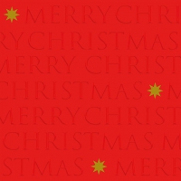 Servilletas 33x33 cm en relieve - Christmas Letters red