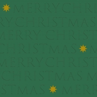 Servietten 33x33 cm geprägt - Christmas Letters green