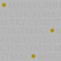 Servilletas 33x33 cm en relieve - Christmas Letters silver