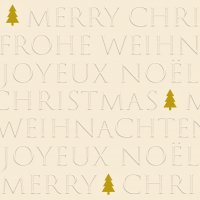 Servilletas 33x33 cm en relieve - Christmas Letters Tree off-white