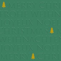 Servilletas 33x33 cm en relieve - Christmas Letters Tree green