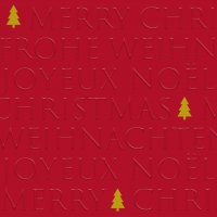 Servilletas 33x33 cm en relieve - Christmas Letters Tree red