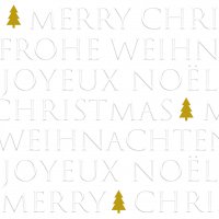 Servilletas 33x33 cm en relieve - Christmas Letters Tree white