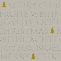 Servietten 33x33 cm geprägt - Christmas Letters Tree taupe