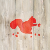Serviettes 33x33 cm - Winter Squirrel red