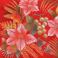 餐巾33x33厘米 - Fiore rosso 33x33 cm