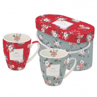 Tasse en porcelaine avec poignée - Art à la Card Christmas 2 Mug Set