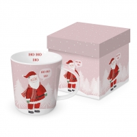 Porzellan-Henkelbecher - Santa in Rosé