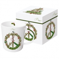 Porcelain cup with handle - Peace on Earth