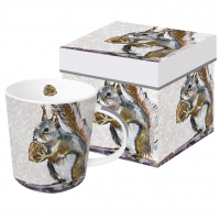 Tasse en porcelaine avec poignée - Squirrel Portrait