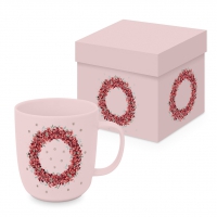 Taza de porcelana con mango - Christmas in Rosé